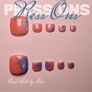 Nail Arts by Dia Pink and Blue Press-On Nails